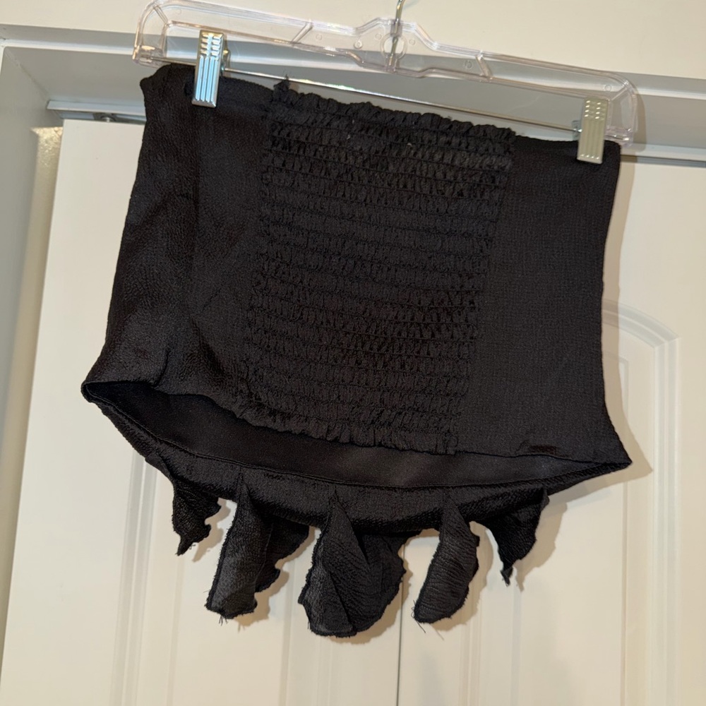 Charcoal Ruffled Crop Top - Picture 3 of 3